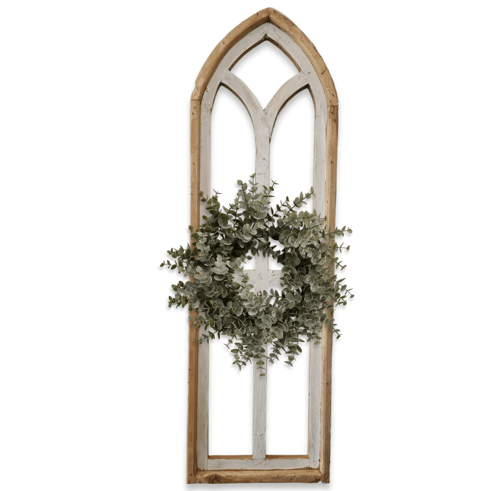 The Ivory Point Farmhouse Wooden Wall Window Arch Single -3 Sizes The Ivory Point Cathedral wall windowsRanch Junkie